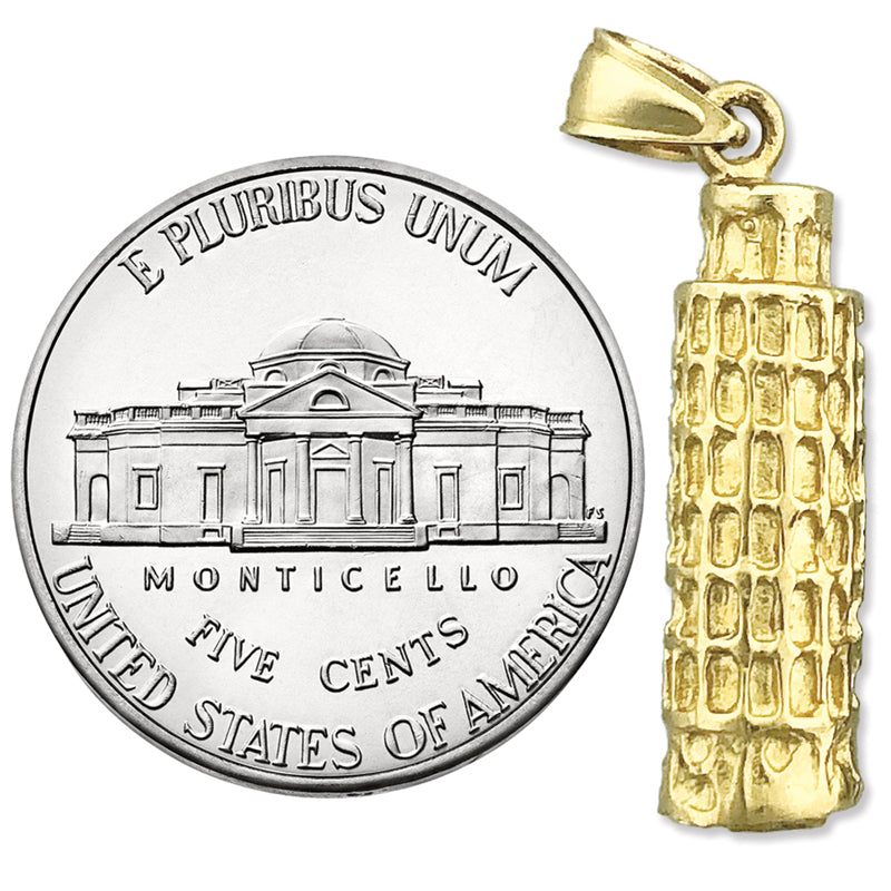 14K Gold 3D Pisa Tower Italy Charm