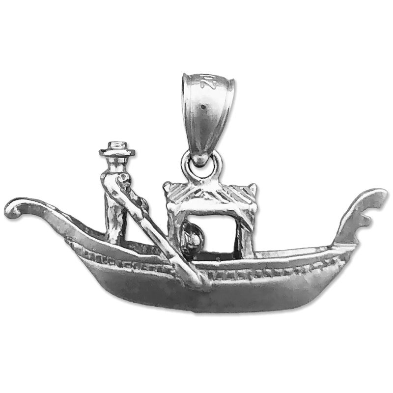 14K Gold 3D Venetian Gondola Pendant