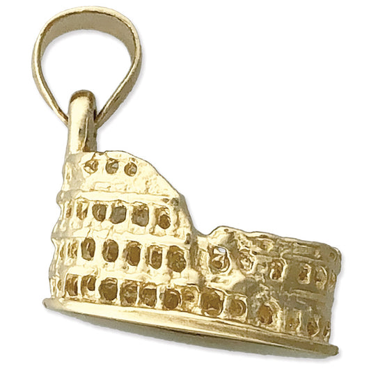14K Gold 3D Roman Colosseum Charm