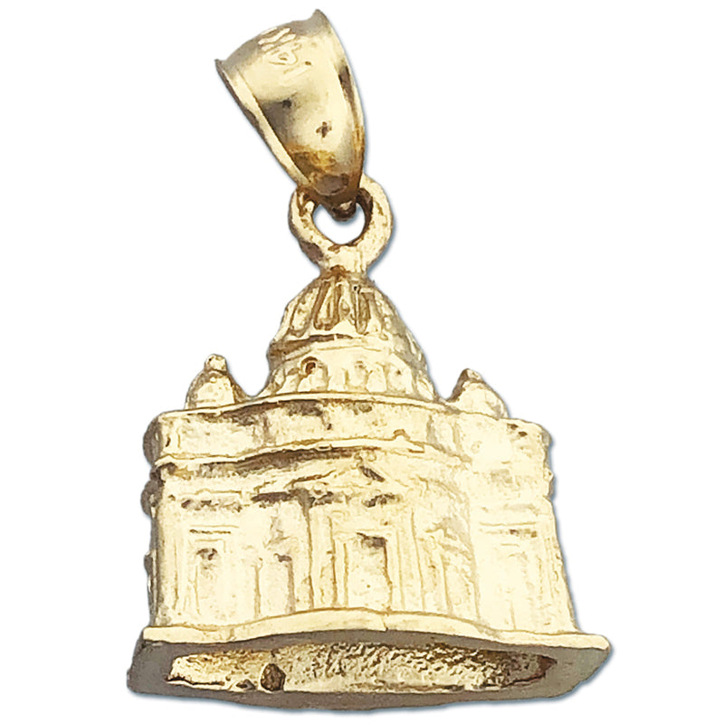 14K Gold 3D Vatican Rome Charm