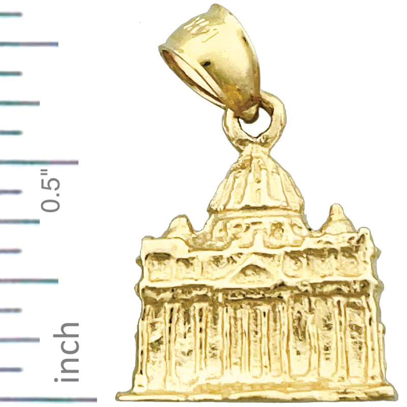 14K Gold 3D Vatican Rome Charm