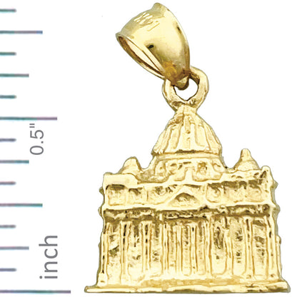 14K Gold 3D Vatican Rome Charm