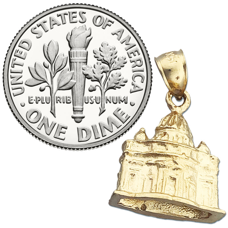 14K Gold 3D Vatican Rome Charm