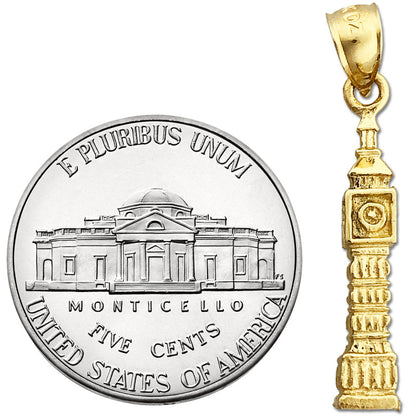 14K Gold 3D Big Ben London Charm