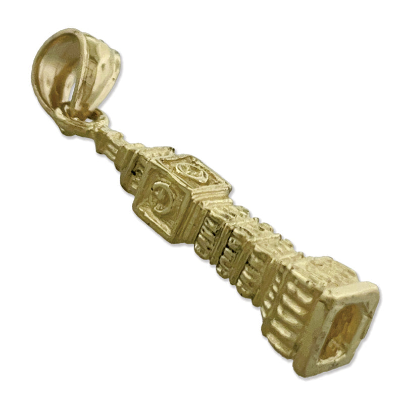 14K Gold 3D Big Ben London Charm