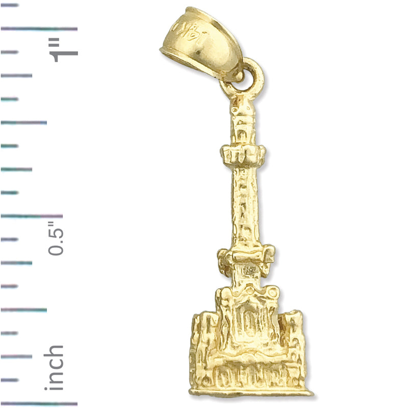 14K Gold 3D Chicago Water Tower Charm