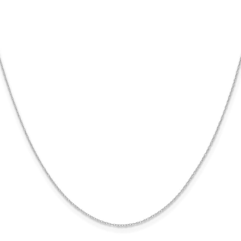 22 Inch 14K White Gold .4 mm Carded Cable Rope Chain Necklace