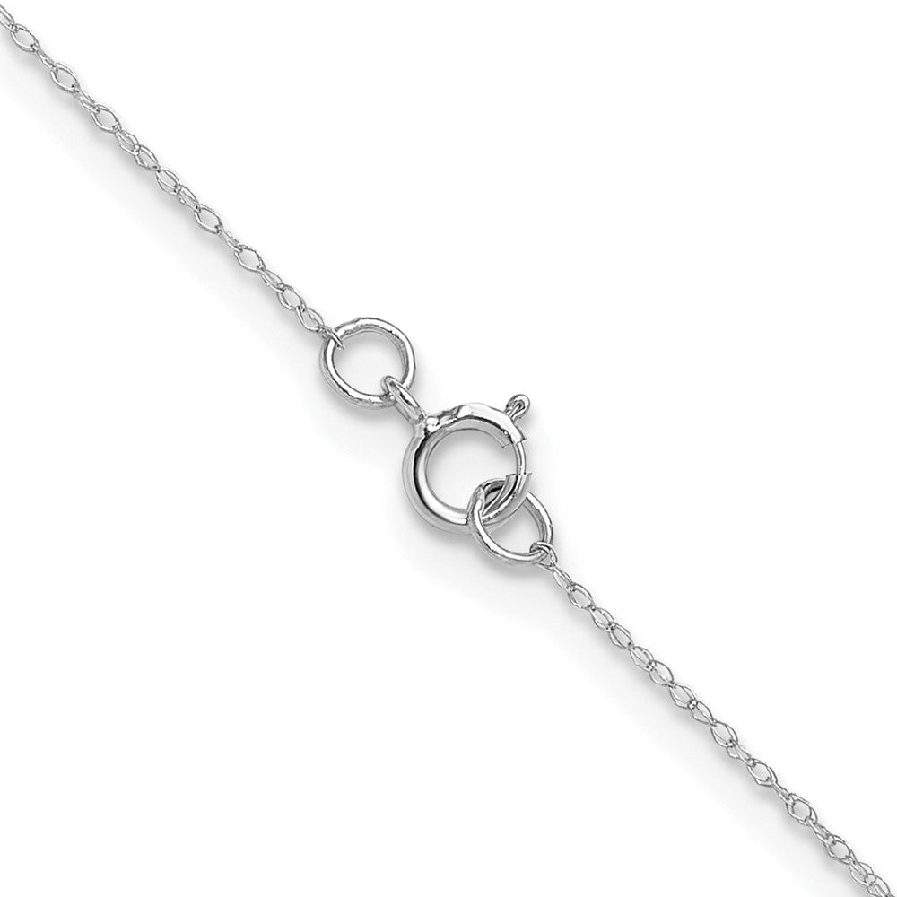 16 Inch 14K White Gold .4 mm Carded Cable Rope Chain Necklace