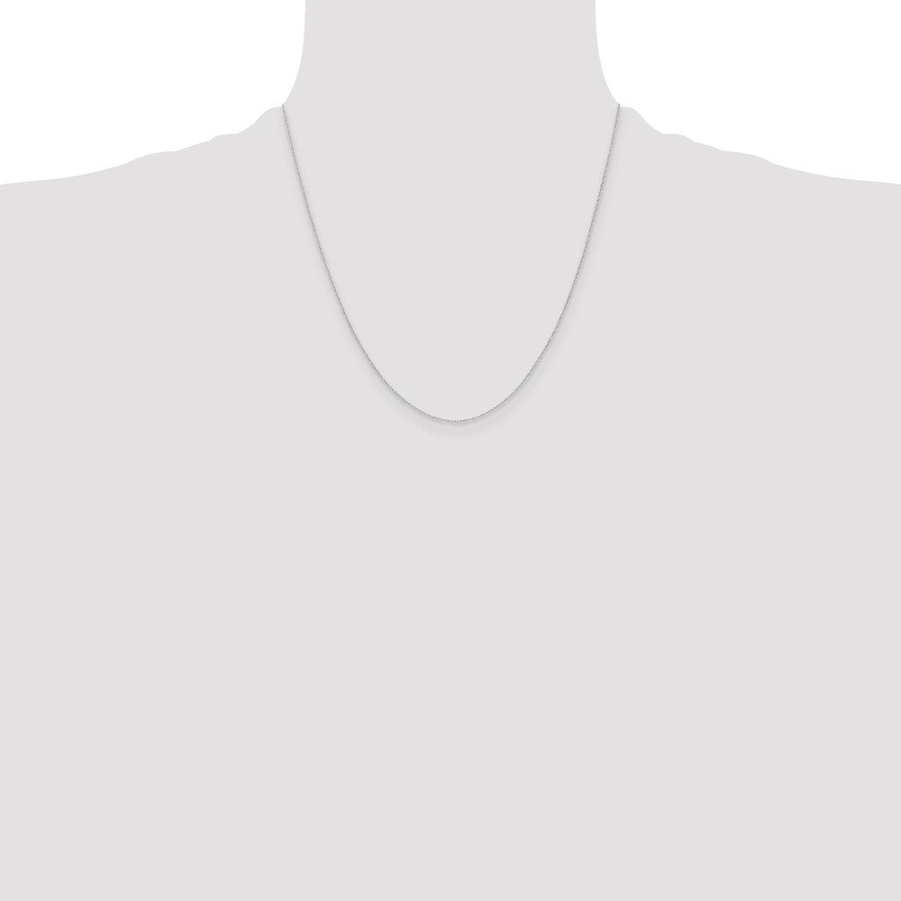 2 Inch 14K White Gold .4 mm Carded Cable Rope Chain Necklace