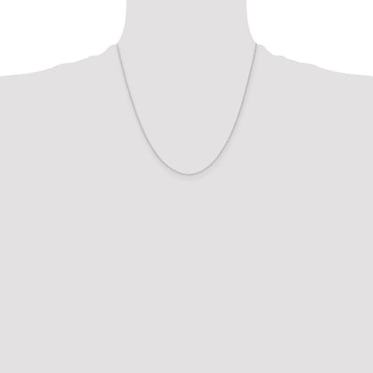 2 Inch 14K White Gold .4 mm Carded Cable Rope Chain Necklace