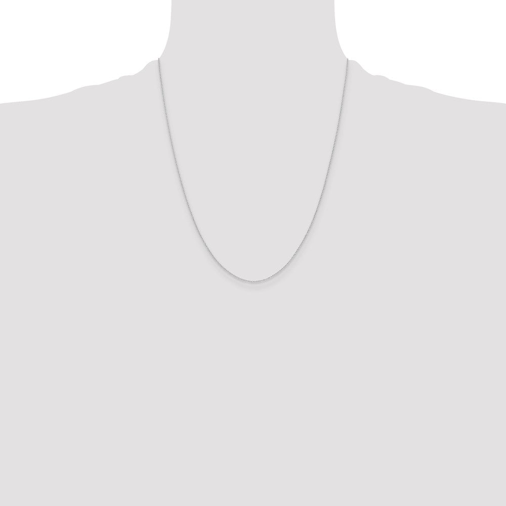 22 Inch 14K White Gold .4 mm Carded Cable Rope Chain Necklace