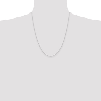 22 Inch 14K White Gold .4 mm Carded Cable Rope Chain Necklace