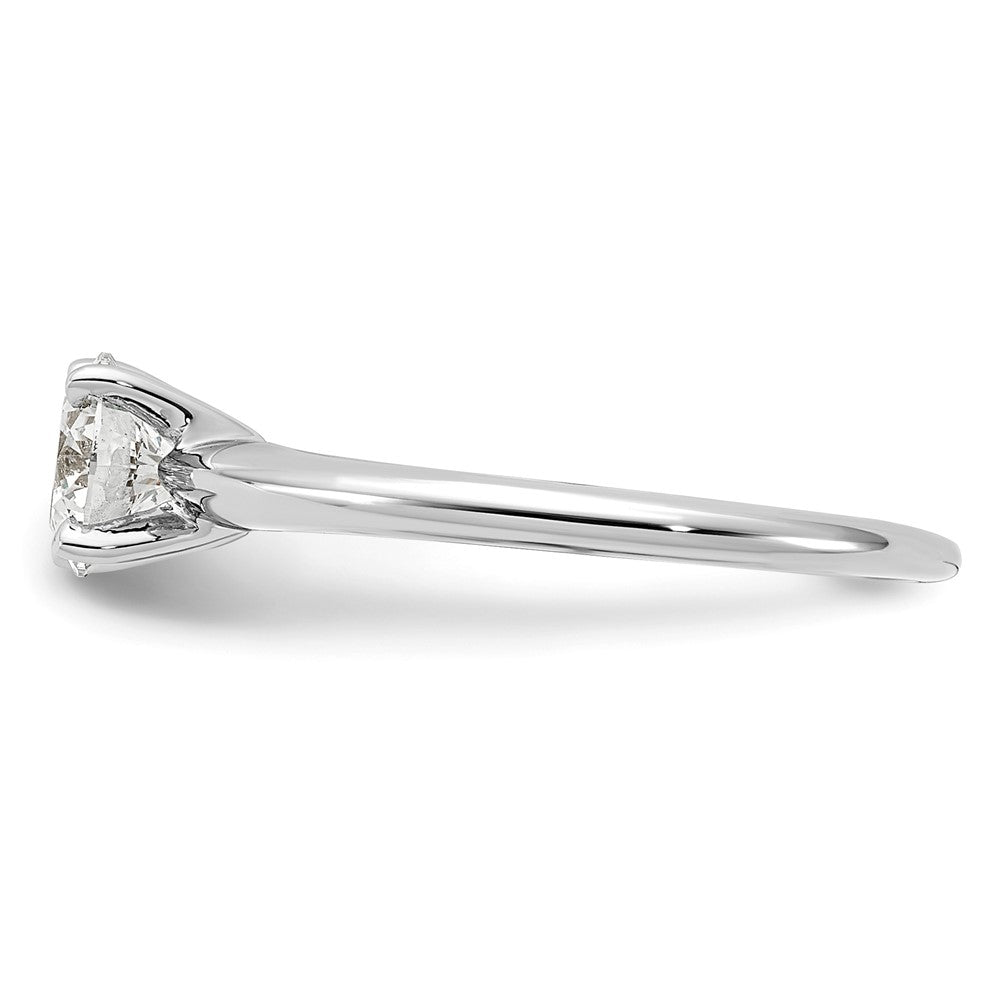 14K White Gold 3/4 carat Lab Grown Diamond VS+ F+ Round Complete Solitaire Engagement Ring