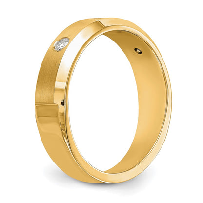 True Origin 14K Yellow Gold Men's 1/6 carat Lab Grown Diamond VS+ F+ Complete Wedding Band Ring