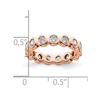 14K Rose Gold Polished Size 4.5 Bezel-set 1 carat Diamond Complete Eternity Wedding Band Ring