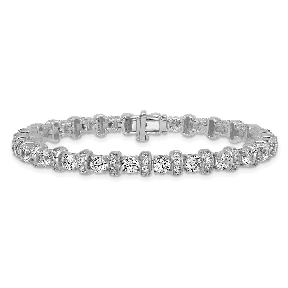 14K White Gold 7 3/4 carat Lab Grown Diamond VS/SI+ G+ Complete Fashion Tennis Bracelet