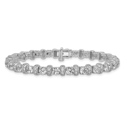 14K White Gold 7 3/4 carat Lab Grown Diamond VS/SI+ G+ Complete Fashion Tennis Bracelet