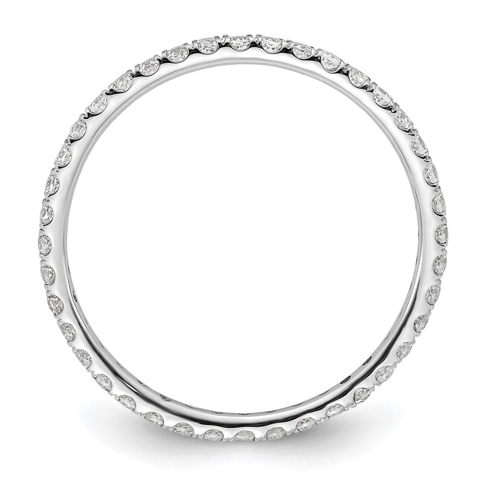 14K White Gold Polished Size 8.5 U-Shared Prong 1/2 carat Diamond Complete Eternity Wedding Band Ring