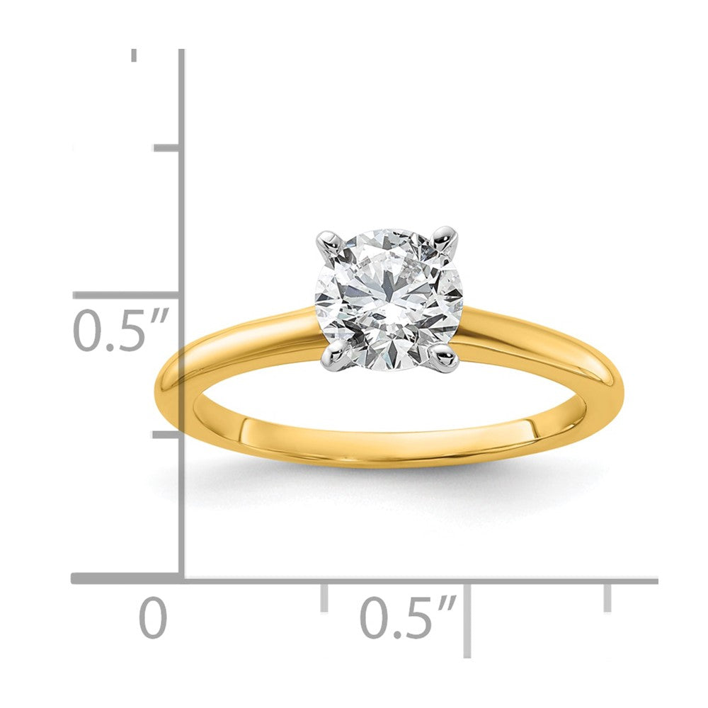 14K Two-Tone Gold 1 carat Certified Lab Grown Diamond VS+ F+ Round Complete Solitaire Engagement Ring