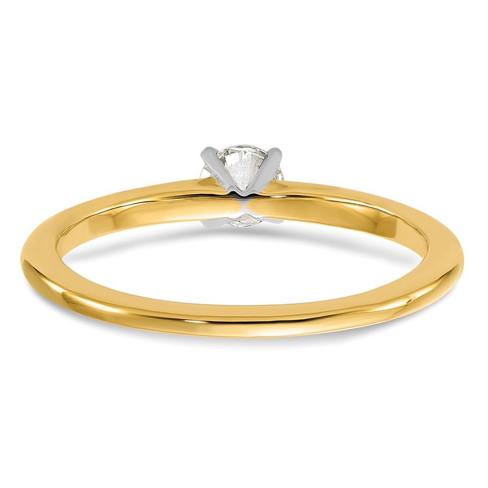 14K Two-Tone Gold 1/4 carat Certified Lab Grown Diamond VS+ F+ Round Complete Solitaire Engagement Ring