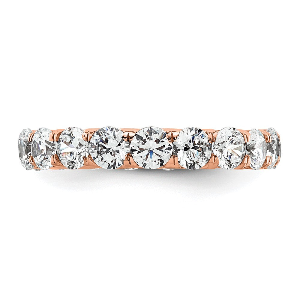 14K Rose Gold Polished Size 6 U-Shared Prong 3 carat Diamond Complete Eternity Wedding Band Ring