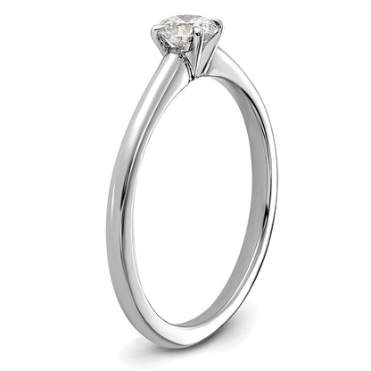 14K White Gold 1/3 carat Lab Grown Diamond VS+ F+ Round Complete Solitaire Engagement Ring