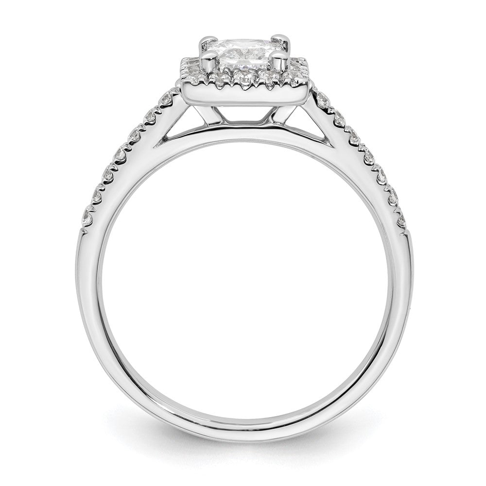 14K White Gold Halo Plus (Holds 1/2 carat (4.5mm) Princess Center) 1/3 carat Diamond Semi-Mount Engagement Ring