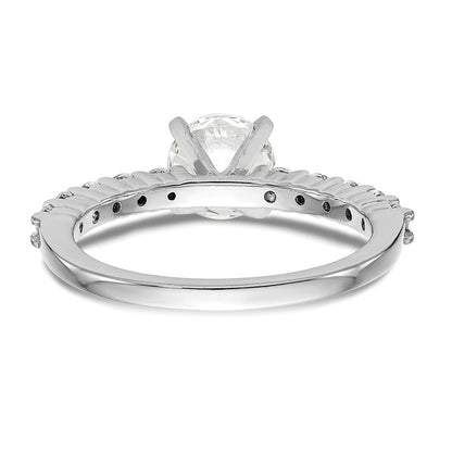 14K White Gold Peg Set 1/2 carat Diamond Semi-mount Engagement Ring