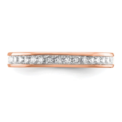 14K Rose Gold Polished Size 5.5 Channel-set 1 carat Princess Diamond Complete Eternity Wedding Band Ring