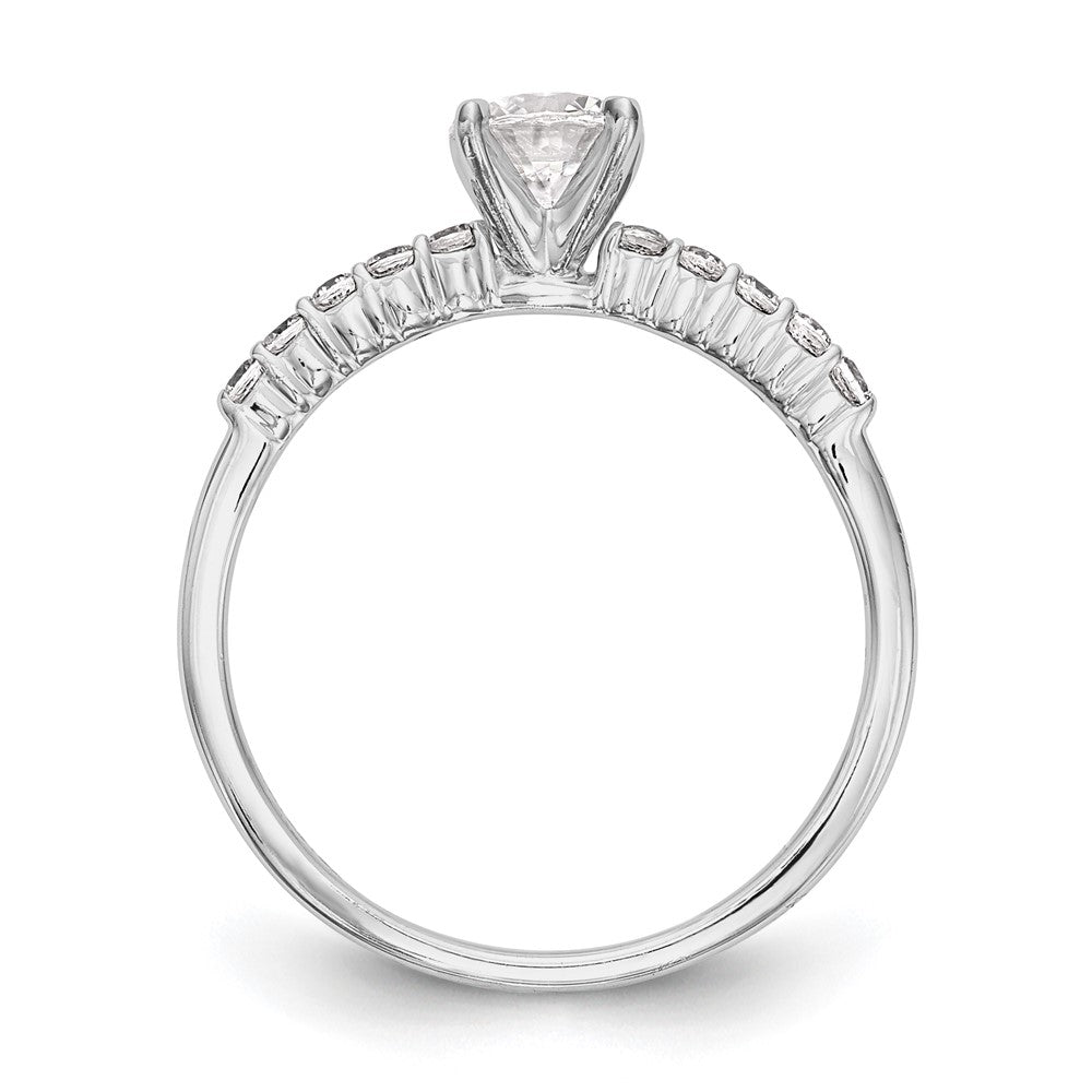 14K White Gold Peg Set 1/4 carat Diamond Semi-mount Engagement Ring