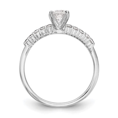 14K White Gold Peg Set 1/4 carat Diamond Semi-mount Engagement Ring