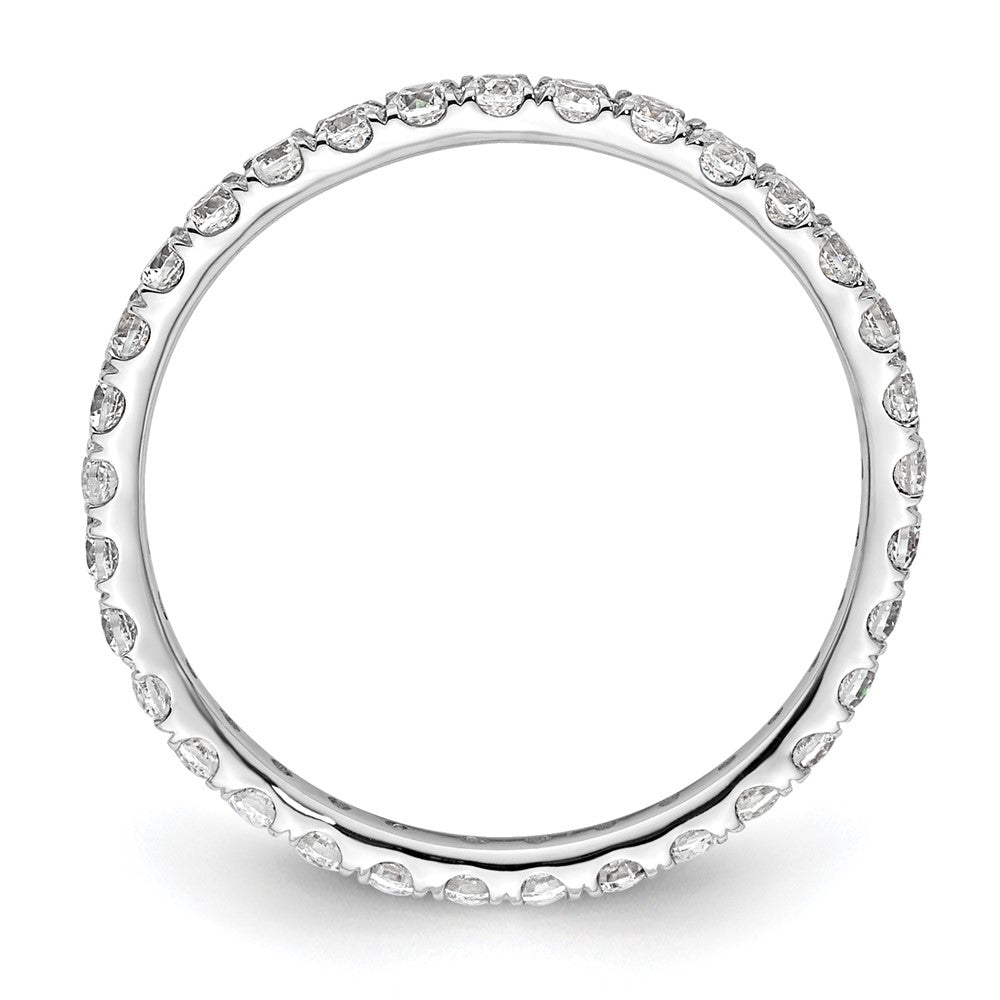 True Origin 14K White Gold 1/2 carat Lab Grown Diamond VS+ F+ Size 4 Complete Eternity Wedding Band Ring