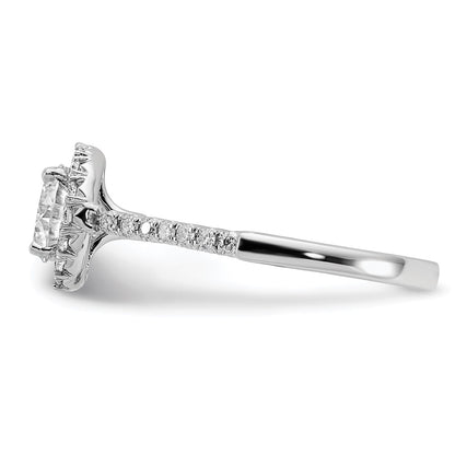 True Origin 14K White Gold 1/3 carat Lab Grown Diamond VS+ F+ Semi-Mount Round Halo Engagement Ring