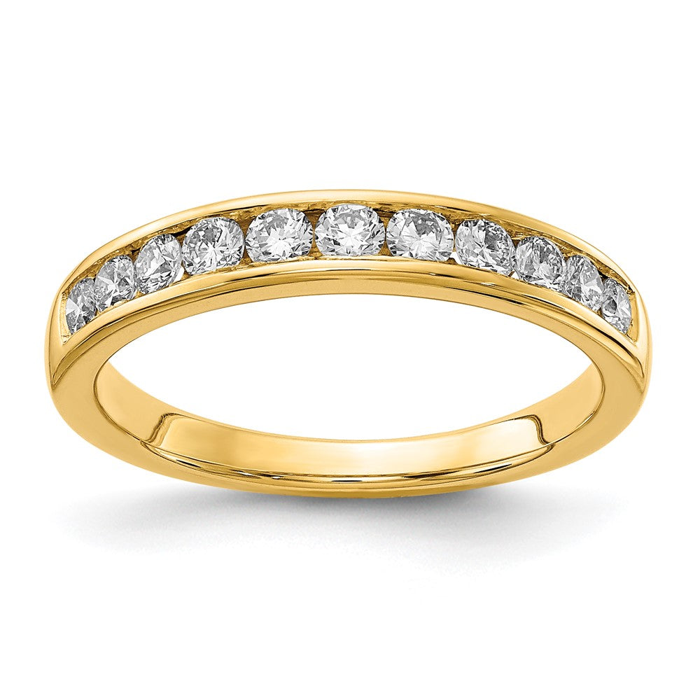 14K Yellow Gold 1/2 carat Lab Grown Diamond VS+ F+ Complete Channel Set Wedding Band Ring