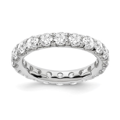 True Origin 14K White Gold 3 carat Lab Grown Diamond VS+ F+ Size 7.5 Complete Eternity Wedding Band Ring