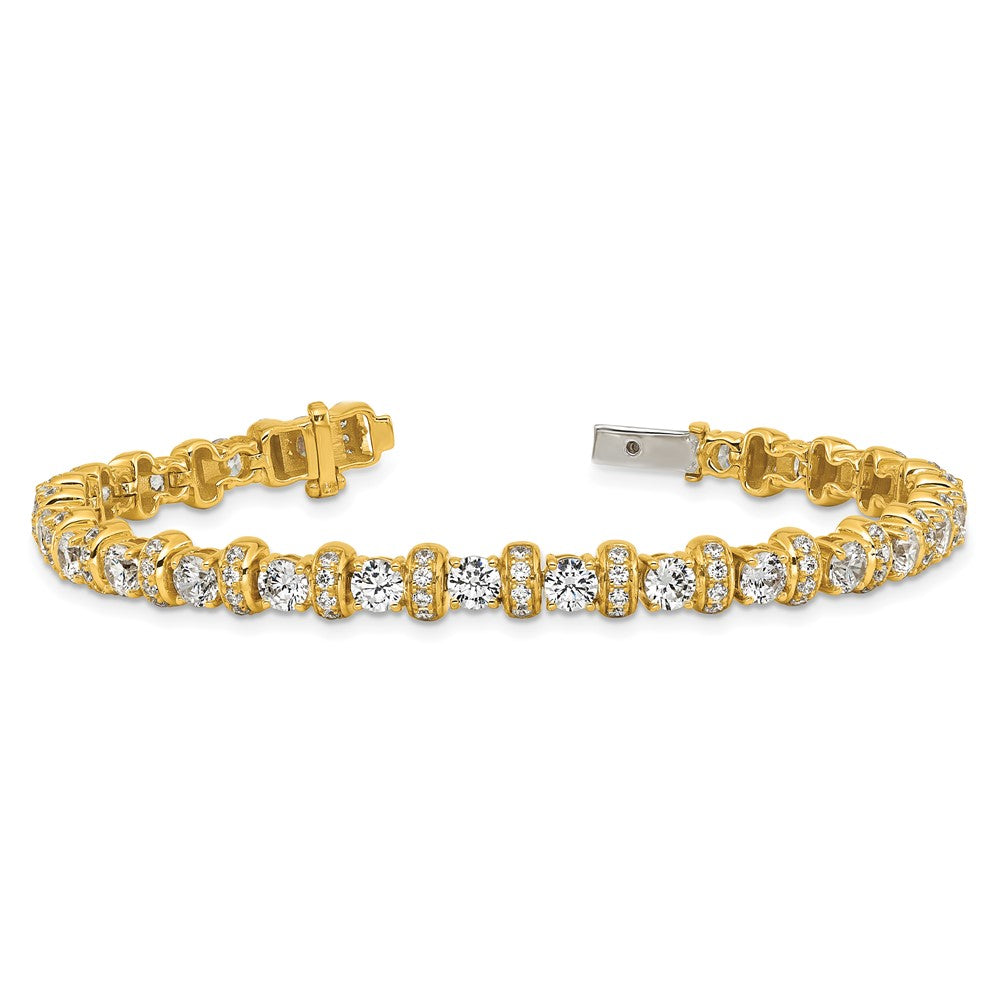 14K Yellow Gold 7 3/4 carat Lab Grown Diamond VS/SI+ G+ Complete Fashion Tennis Bracelet