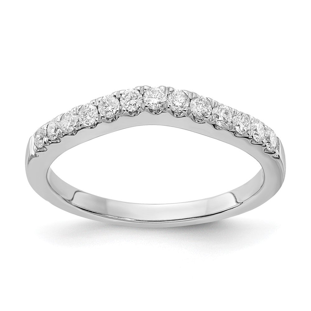 True Origin 14K White Gold 5/8 carat Lab Grown Diamond VS+ F+ Set of Two Complete Wedding Band Rings