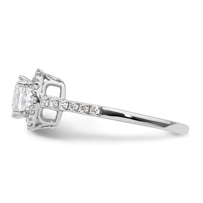 14K White Gold Halo Plus (Holds 1.75 carat (7.00mm) Cushion Center) 3/8 carat Diamond Semi-Mount Engagement Ring