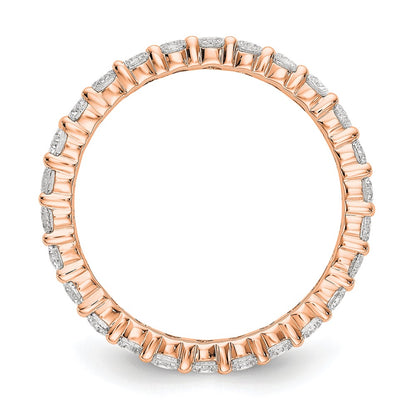 14K Rose Gold 1.5CT Shared Prong Diamond Eternity Wedding Band Ring