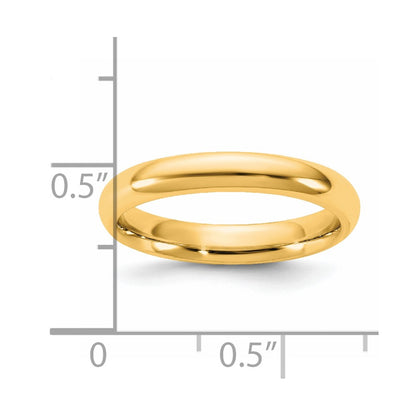 14K Yellow Gold 3.5mm Standard Comfort Fit Wedding Band Ring