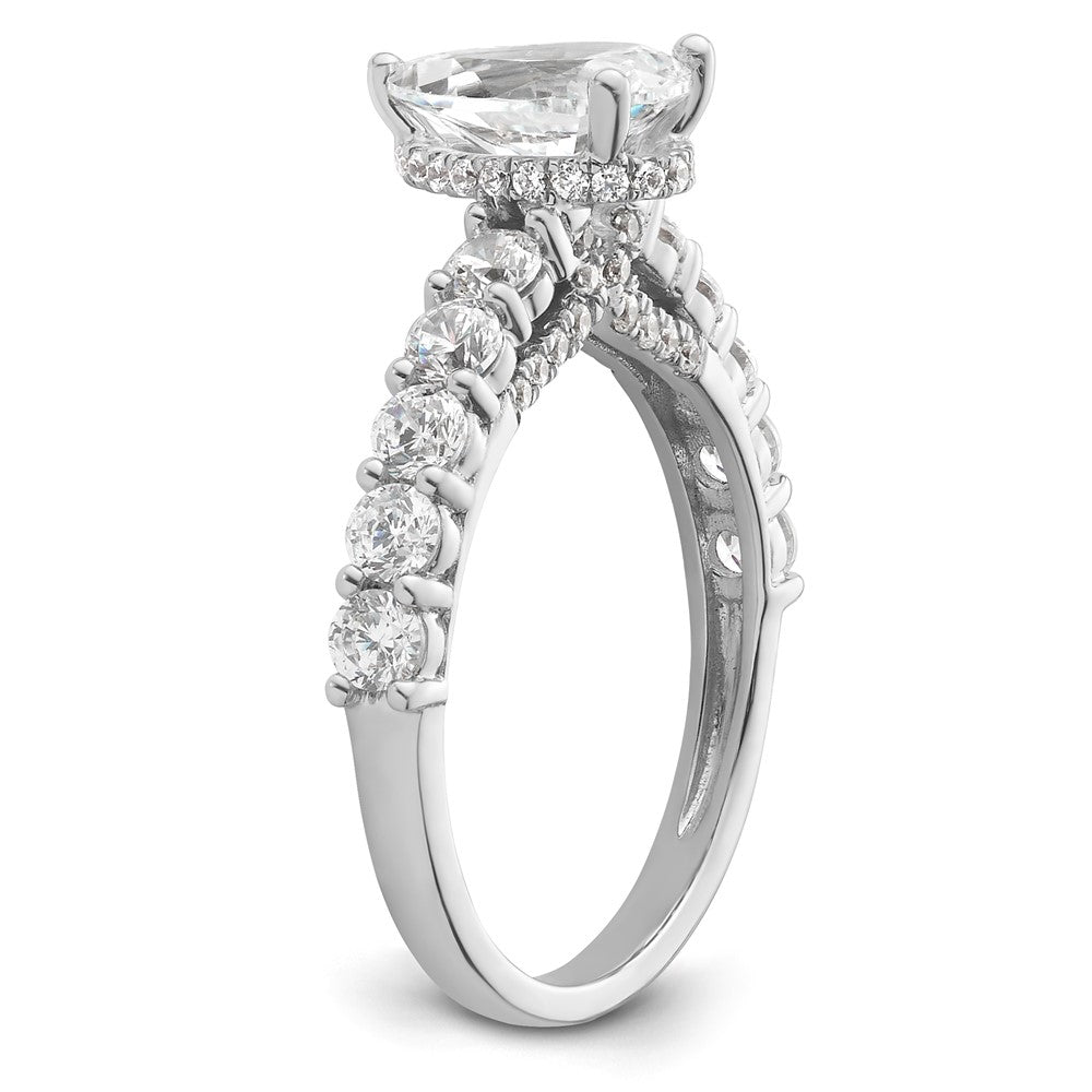 14K White Gold 1 carat Lab Grown Diamond VS/SI+ G+ 1 carat Pear Center Semi Mount Engagement Ring