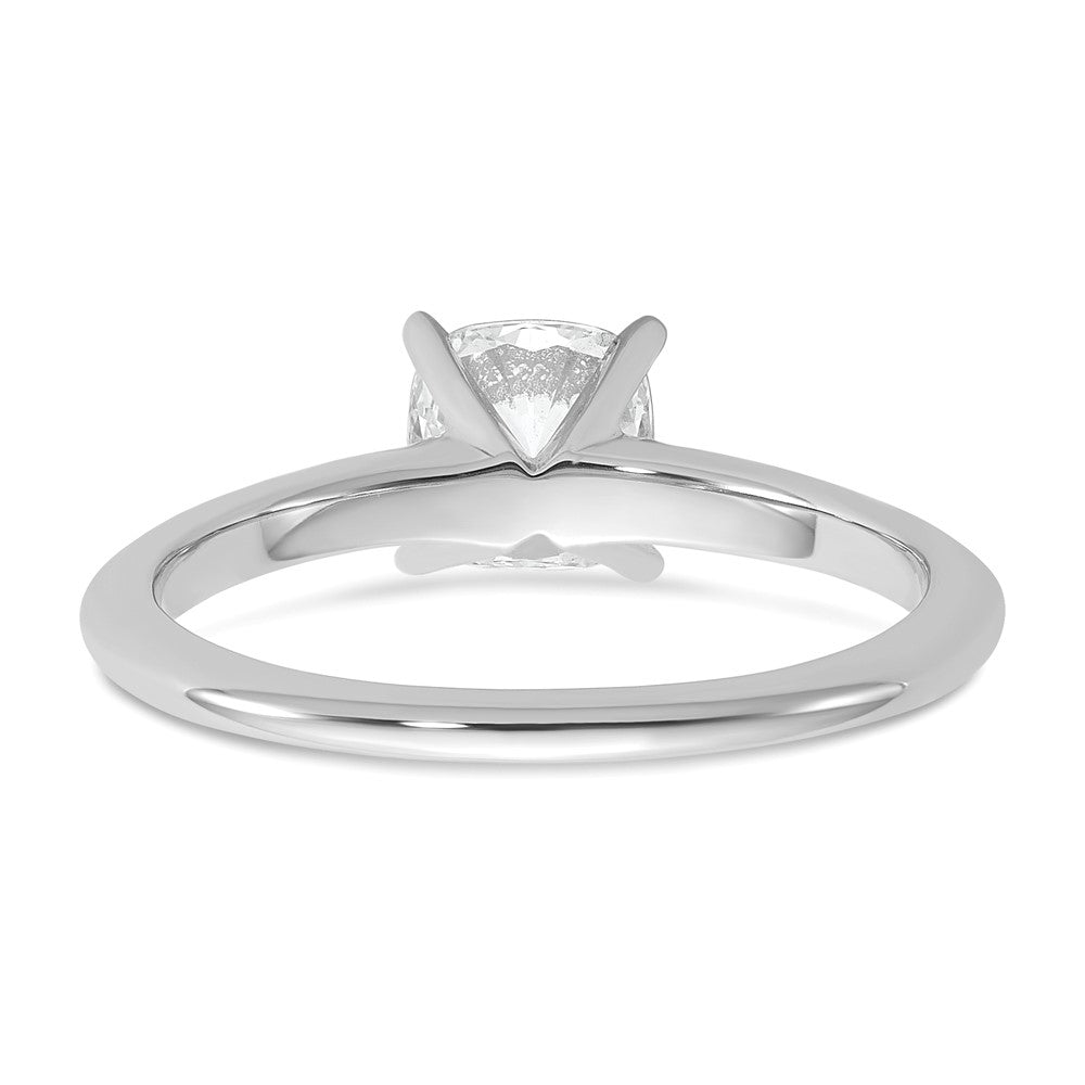14K White Gold 1 carat Certified Lab Grown Diamond VS+ F+ Cushion Complete Solitaire Engagement Ring