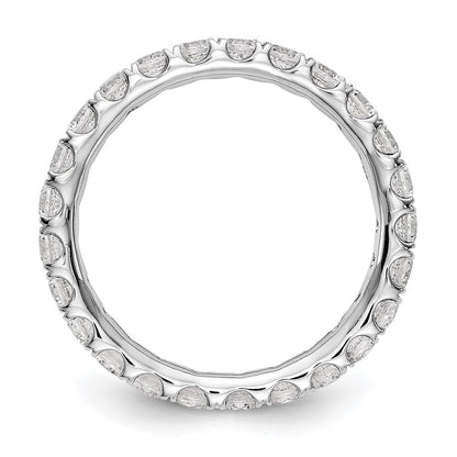 18k White Gold *Size 5.25*1 1/2CT U Shared Prong Diamond Eternity Wedding Band Ring - Diamonds: A