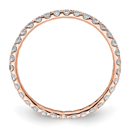 True Origin 14K Rose Gold 1/2 carat Lab Grown Diamond VS+ F+ Size 5 Complete Eternity Wedding Band Ring