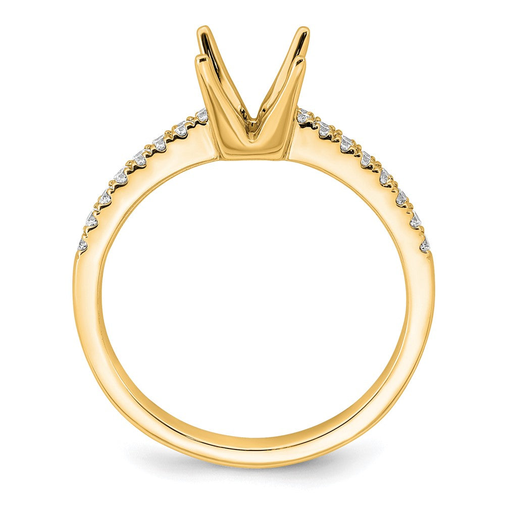 True Origin 14K Yellow Gold 1/6 carat Lab Grown Diamond VS+ F+ Semi-Mount Princess Engagement Ring