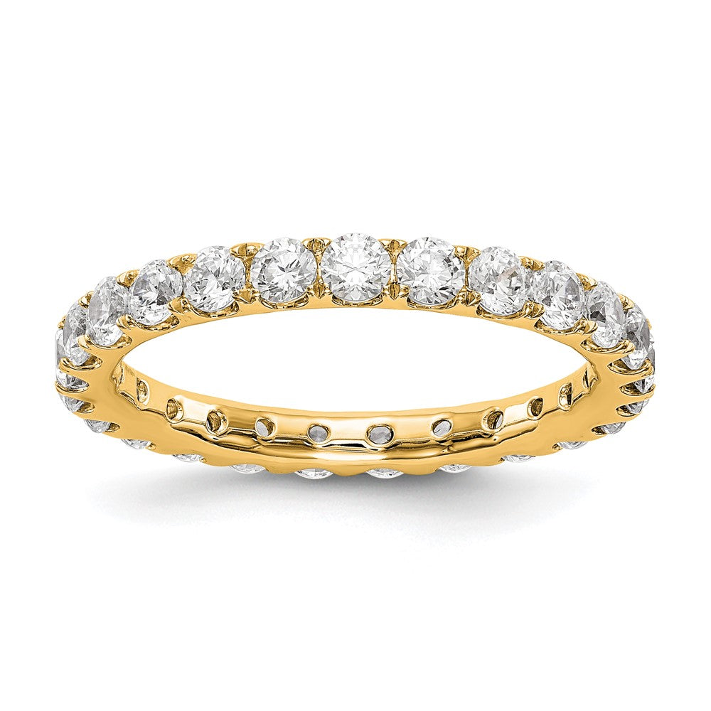 14K Yellow Gold 1 1/2CT U Shared Prong Diamond Eternity Wedding Band Ring