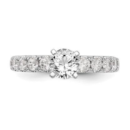14K White Gold Peg Set 3/4 carat Diamond Semi-mount Engagement Ring