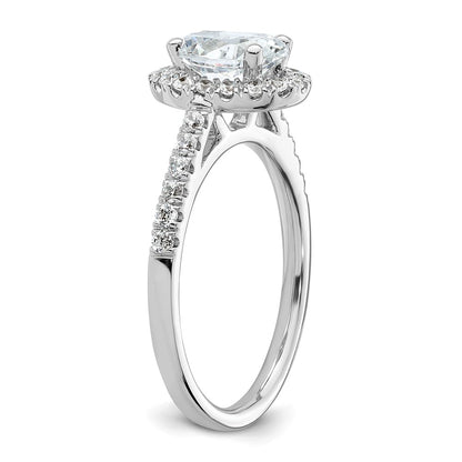 14K White Gold Halo Plus (Holds 3/4 carat (7.5x5.0mm) Oval Center) 3/8 carat Diamond Semi-Mount Engagement Ring