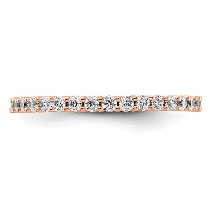 14K Rose Gold Polished Size 5.5 Shared Prong 1/2 carat Diamond Complete Eternity Wedding Band Ring