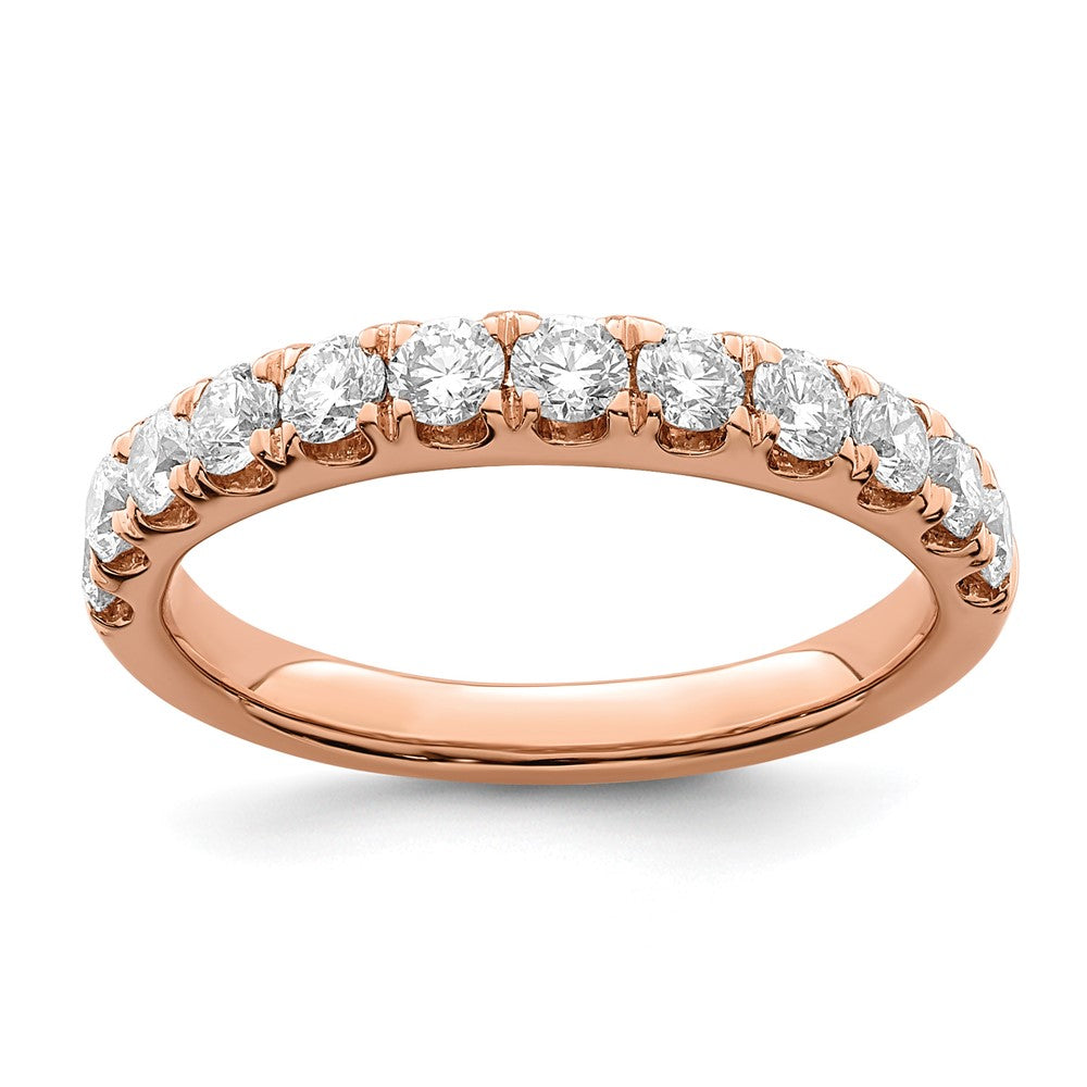 True Origin 14K Rose Gold 7/8 carat Lab Grown Diamond VS+ F+ Complete Wedding Band Ring
